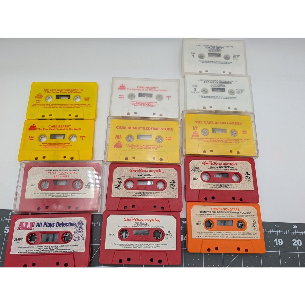 Disney Care Bears ALF Cassette Tape Lot Storyteller Read Along Vintage